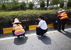 【廣東韶關(guān)南雄市】323國道隔離墻警示反光漆涂刷工程